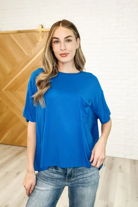 Bare Necessitee Relaxed Tee in Ocean Blue sold by Roxie’s Picks