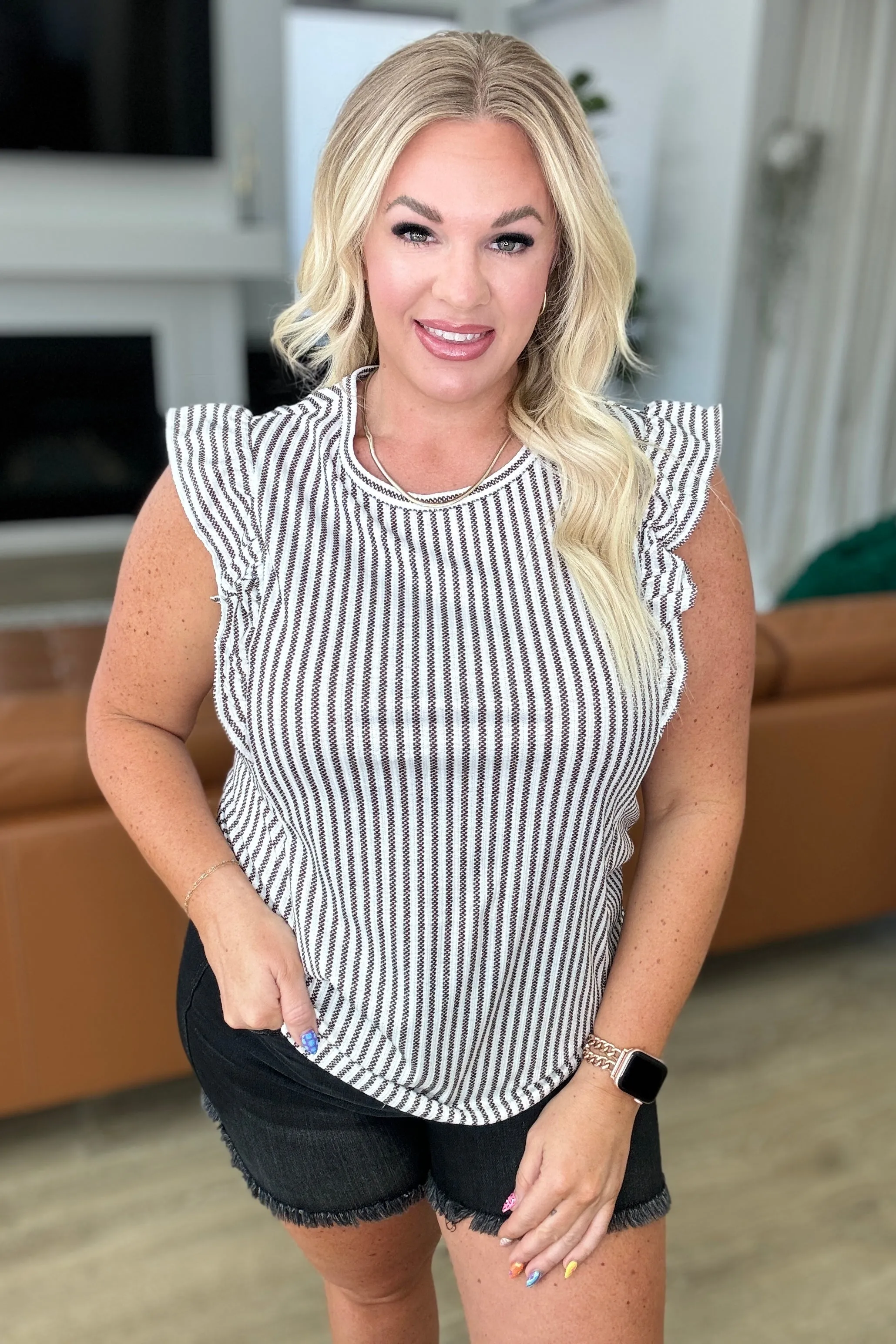 Heavily Invested Striped Ruffle Detail Top sold by Roxie’s Picks product image thumbnail 3