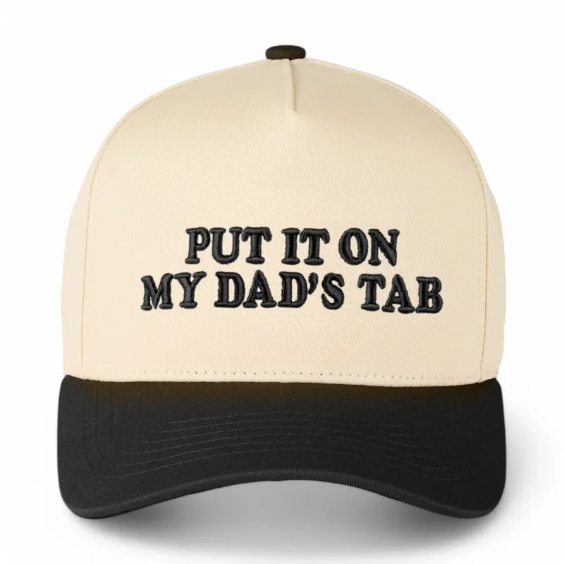 Truly Contagious® PUT IT ON MY DAD'S TAB Trucker Cap - Black sold by Roxie’s Picks
