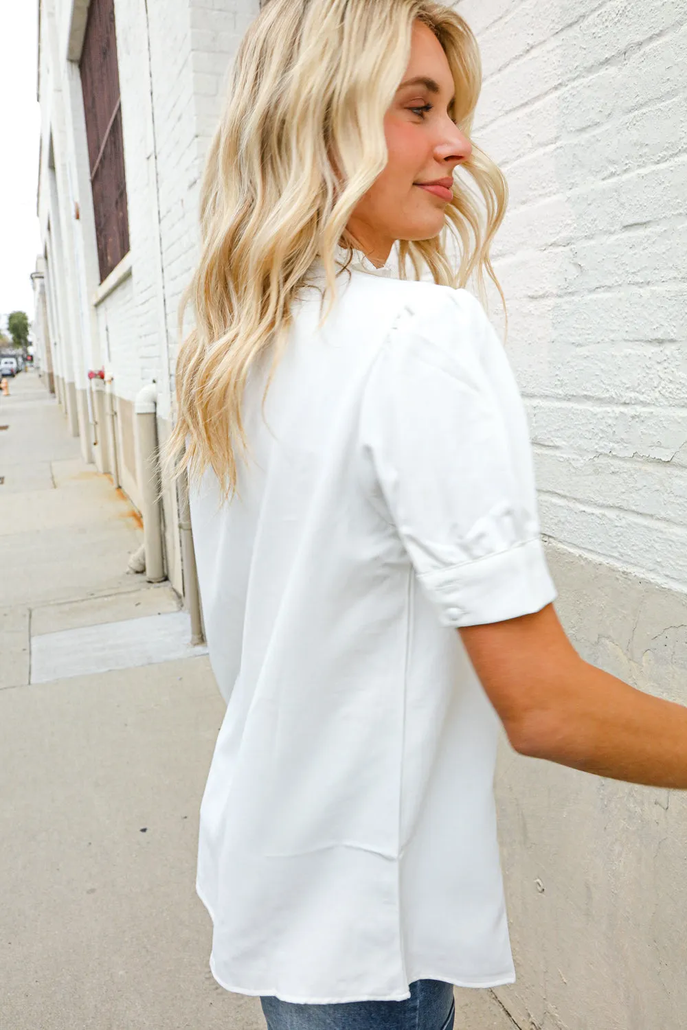 Casual Chic White Short Sleeve Top sold by Roxie’s Picks product image thumbnail 4