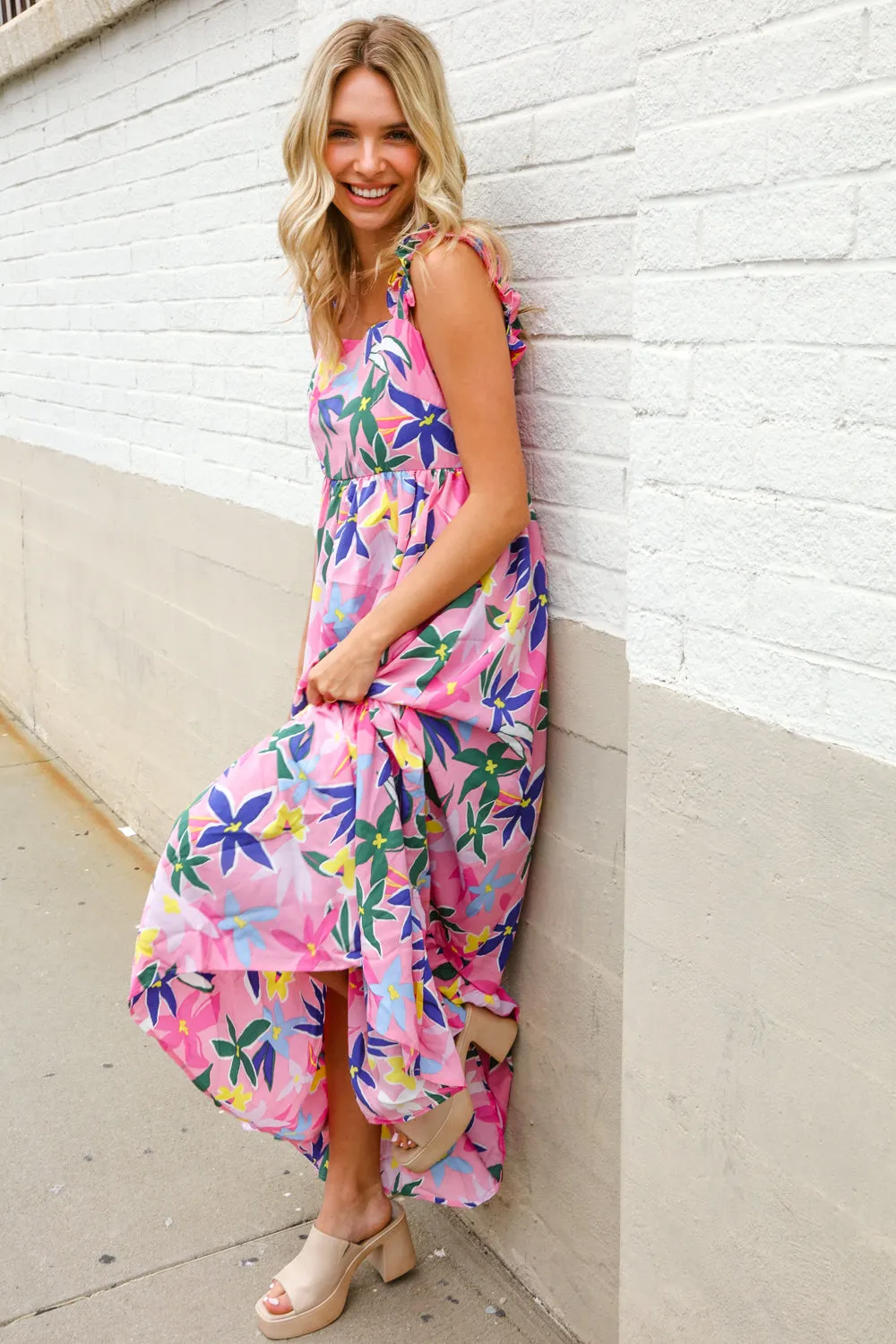 Find Love Pink Shoulder Strap Maxi Dress sold by Roxie’s Picks product image thumbnail 4
