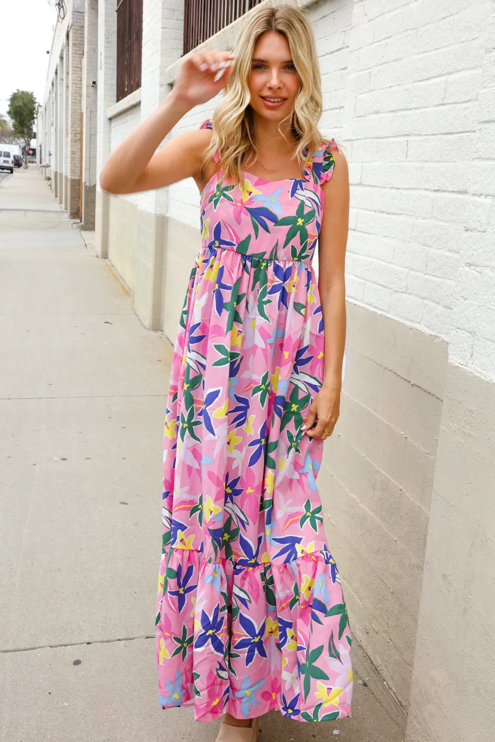 Find Love Pink Shoulder Strap Maxi Dress sold by Roxie’s Picks product image thumbnail 3