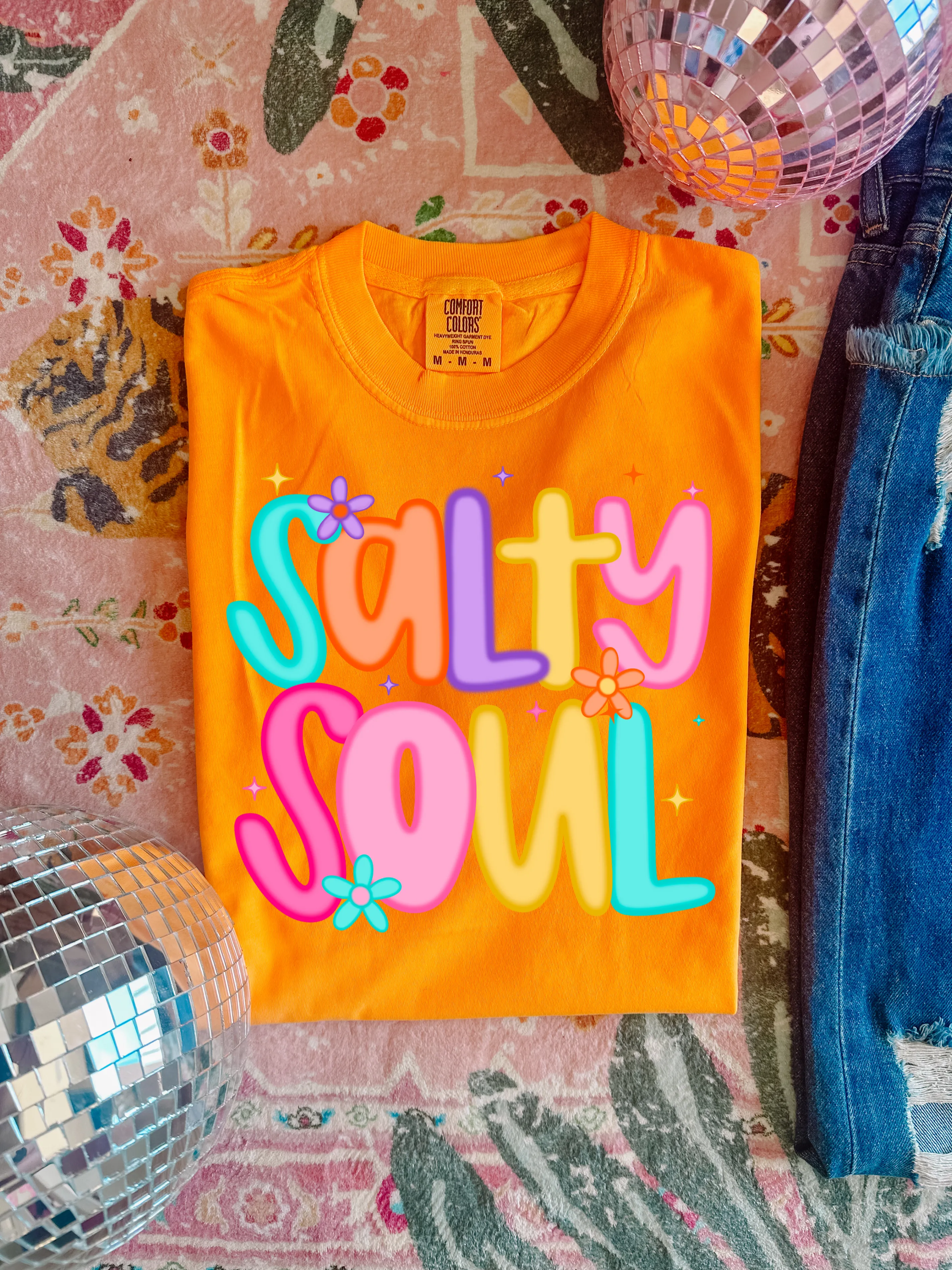 Salty Soul in Orange Graphic Tee sold by Roxie’s Picks