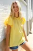 Picture Perfect Yellow Cotton Pleated Puff Short Sleeve Blouse sold by Roxie’s Picks