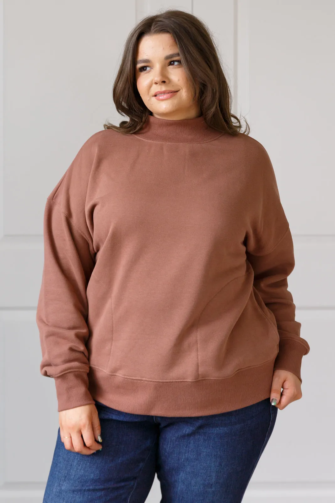 Make No Mistake Mock Neck Pullover in Cocoa sold by Roxie’s Picks product image thumbnail 2