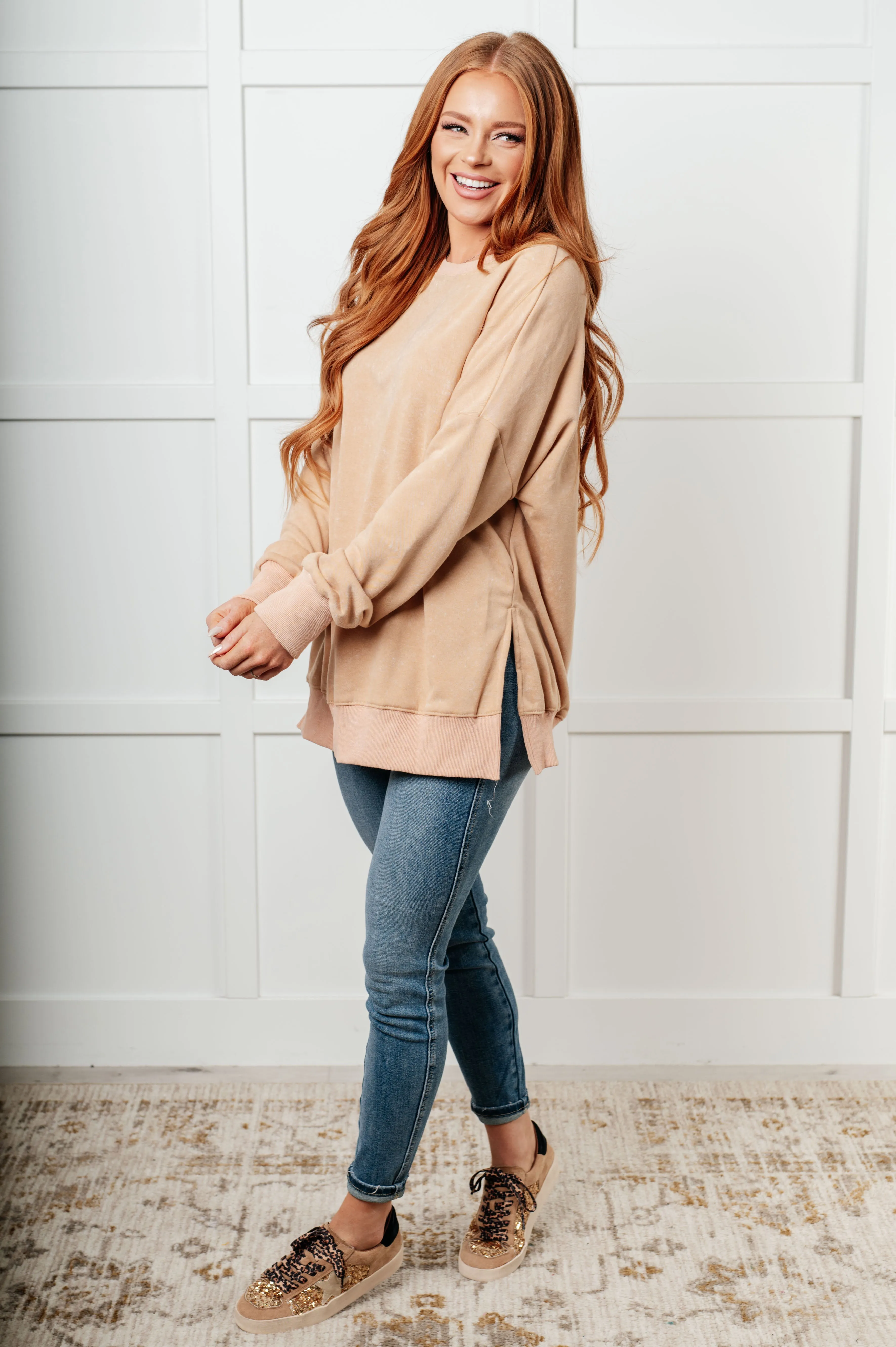 No Plain Jane Oversized Sweatshirt in Khaki sold by Roxie’s Picks product image thumbnail 2