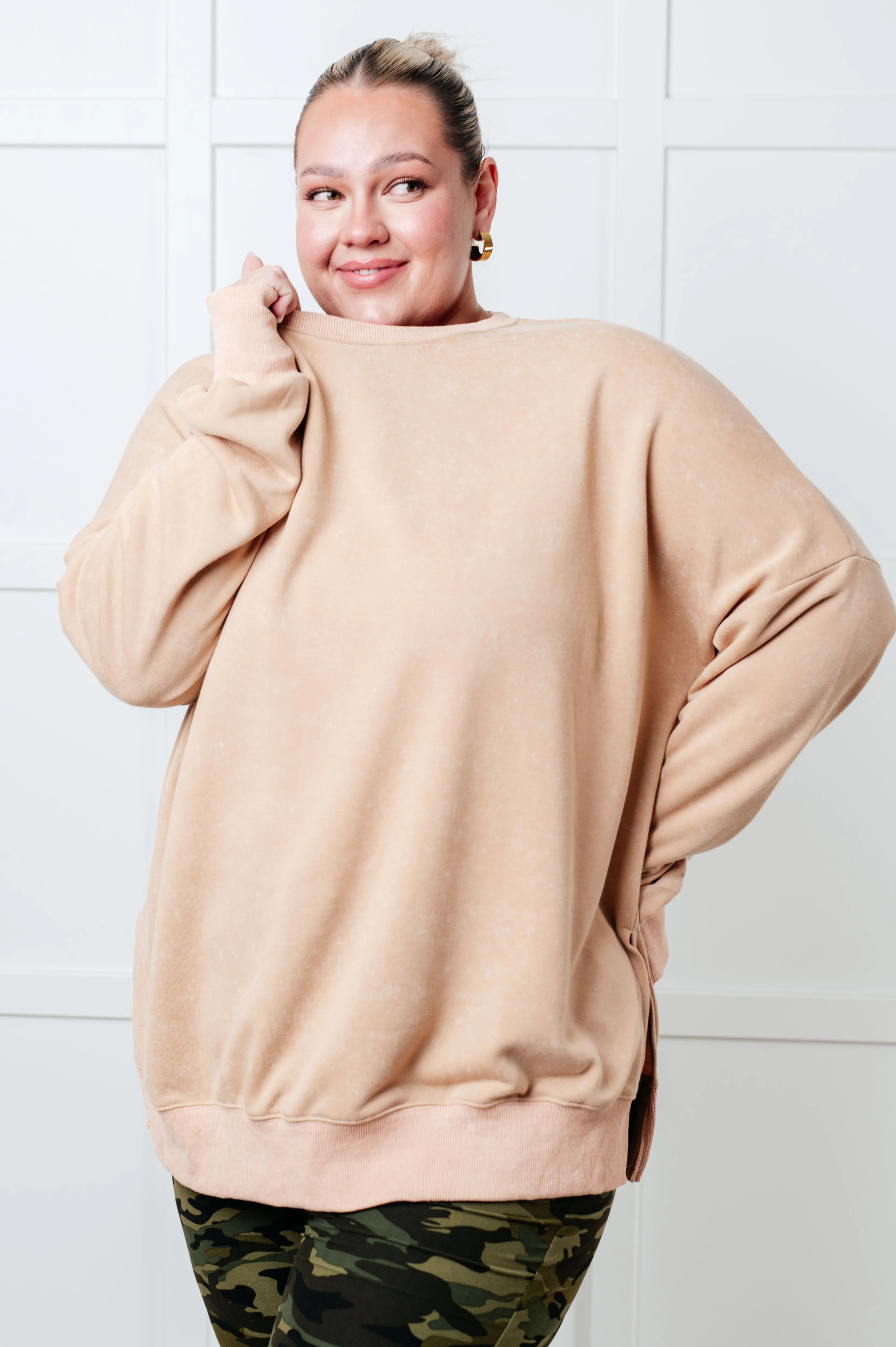 No Plain Jane Oversized Sweatshirt in Khaki sold by Roxie’s Picks product image thumbnail 3