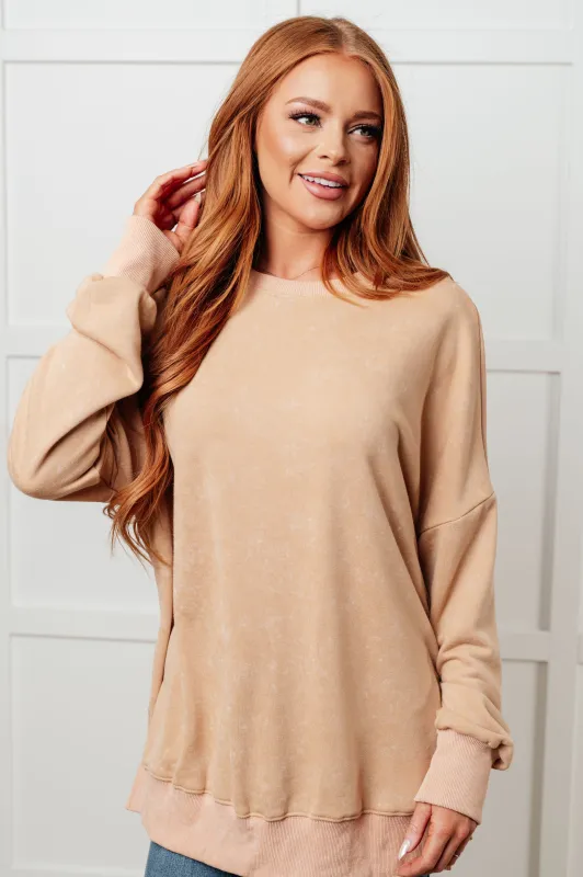 No Plain Jane Oversized Sweatshirt in Khaki sold by Roxie’s Picks