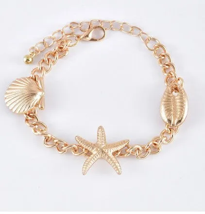 Gold Sea Shell Summer Bangle Bracelet Set sold by Roxie’s Picks product image thumbnail 3