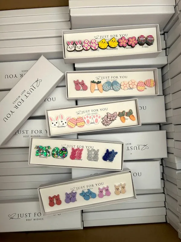 Boxes of Easter Earrings sold by Roxie’s Picks