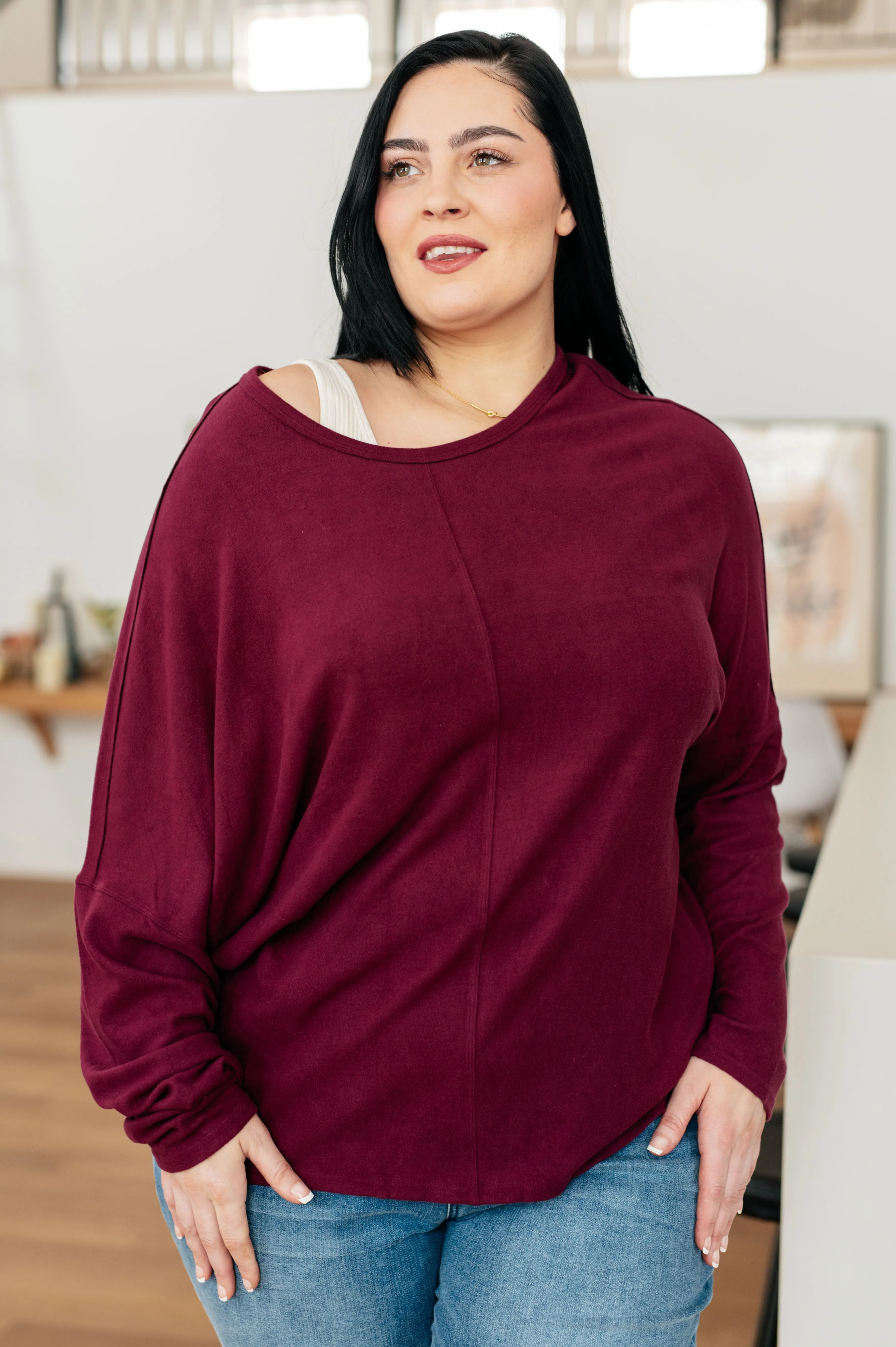 Drive Downtown Dolman Sleeve Top in Wine sold by Roxie’s Picks product image thumbnail 2