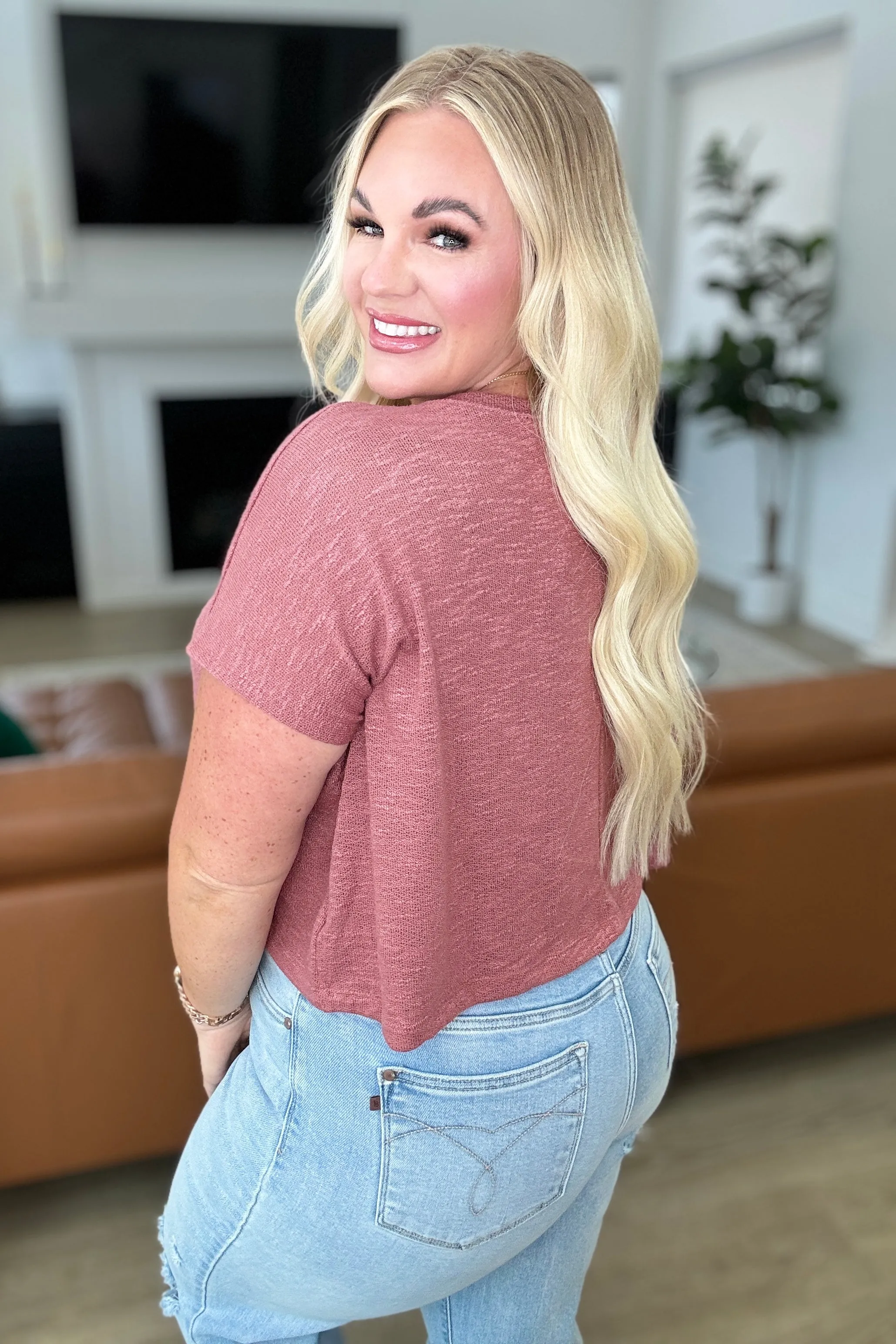 Classic Comfort V-Neck Top in Winter Rose sold by Roxie’s Picks product image thumbnail 5