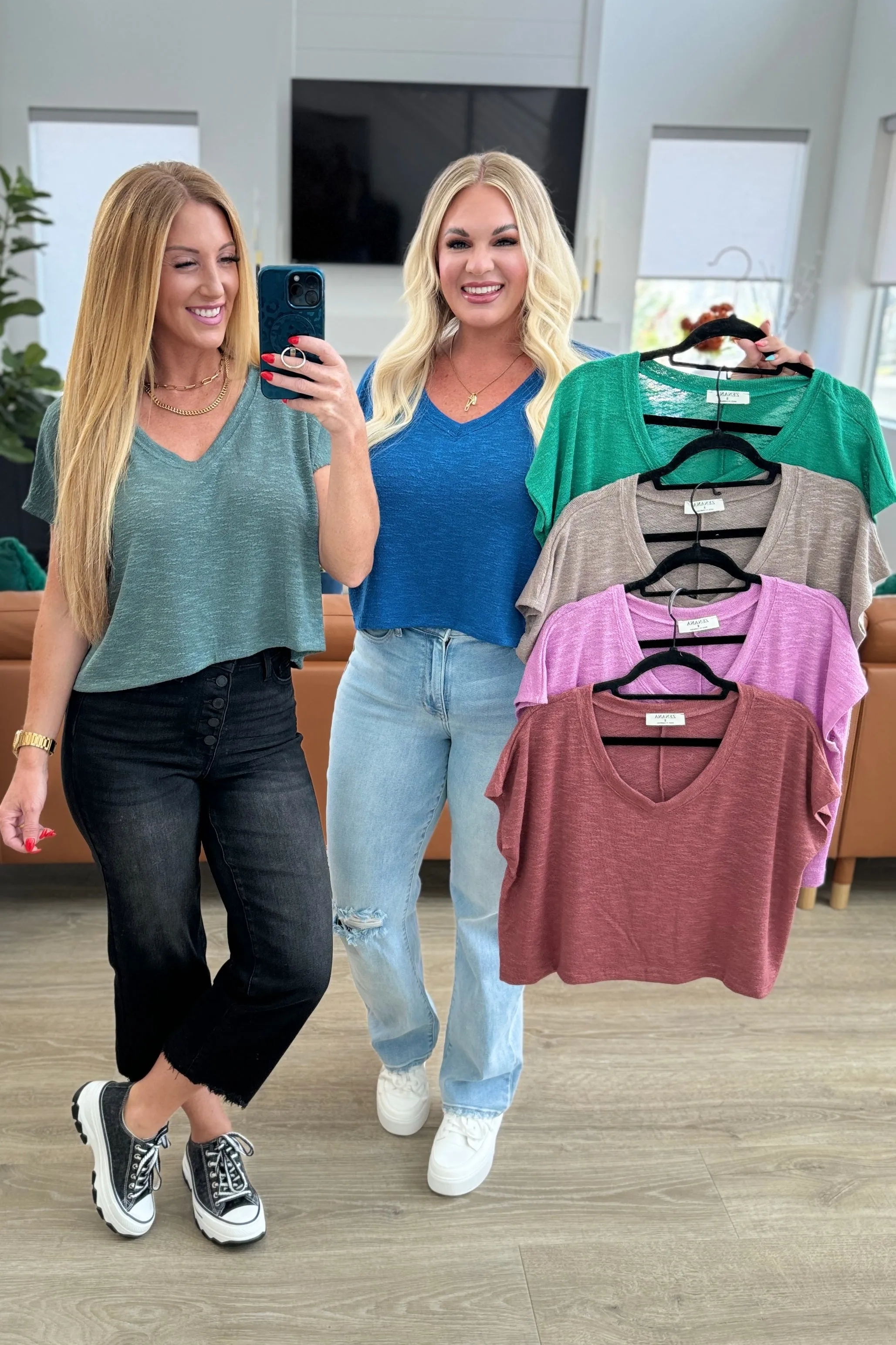 Classic Comfort V-Neck Top in Winter Rose sold by Roxie’s Picks product image thumbnail 2