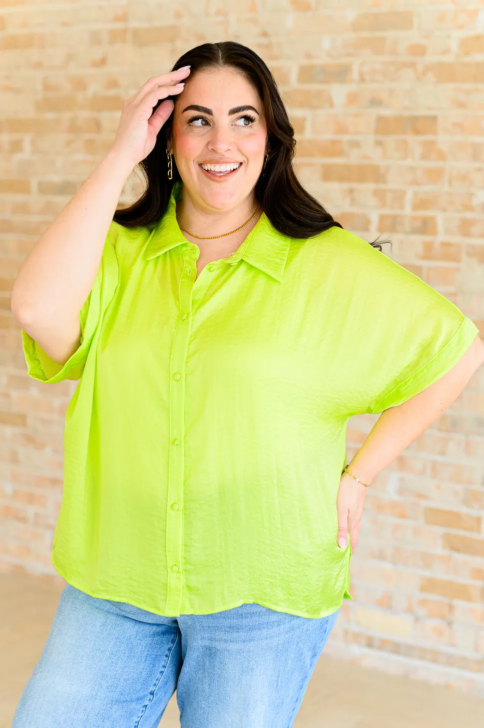 Bright Idea Button Down in Citrus sold by Roxie’s Picks product image thumbnail 2