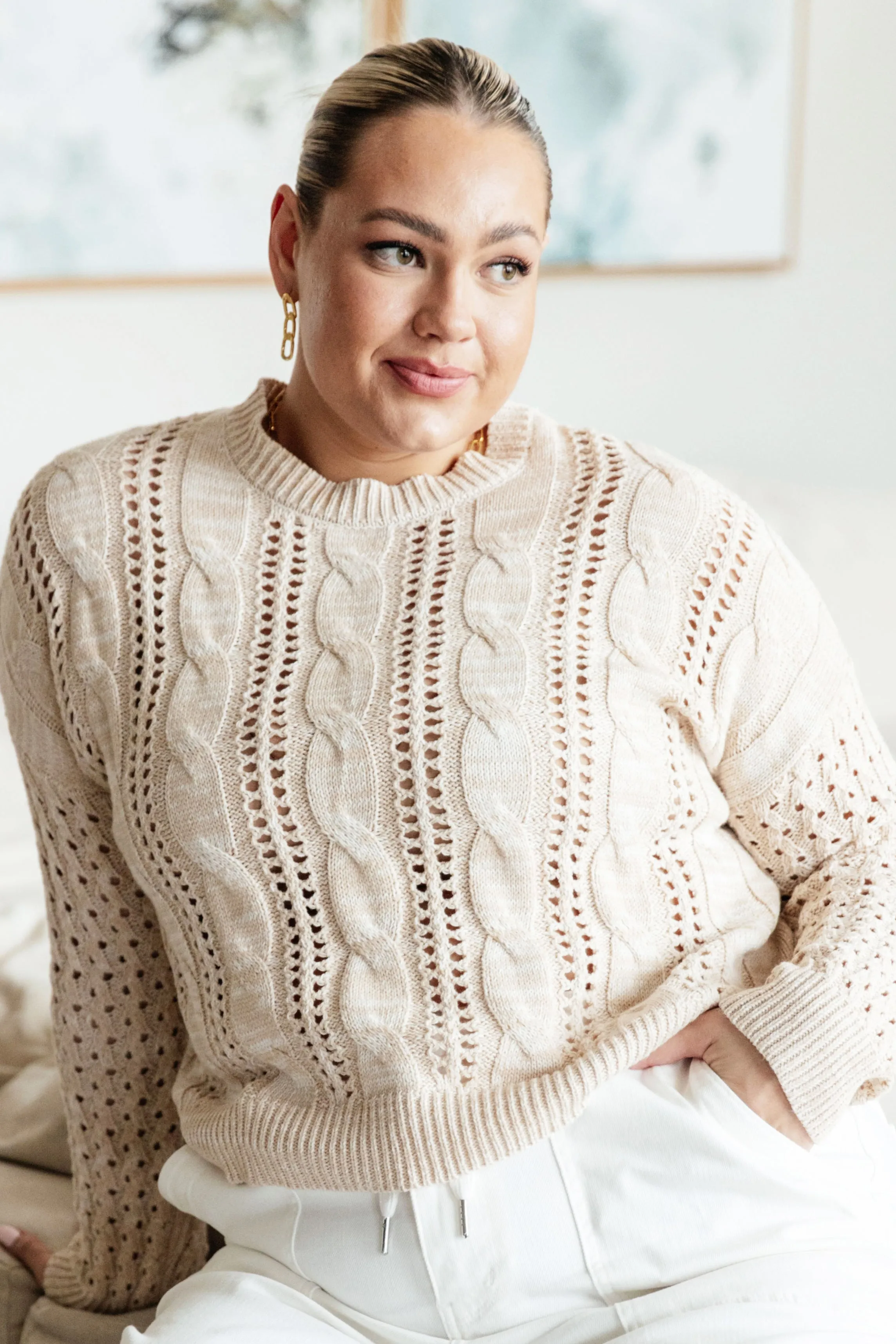 A Note of Thanks Cable Knit Sweater sold by Roxie’s Picks product image thumbnail 4