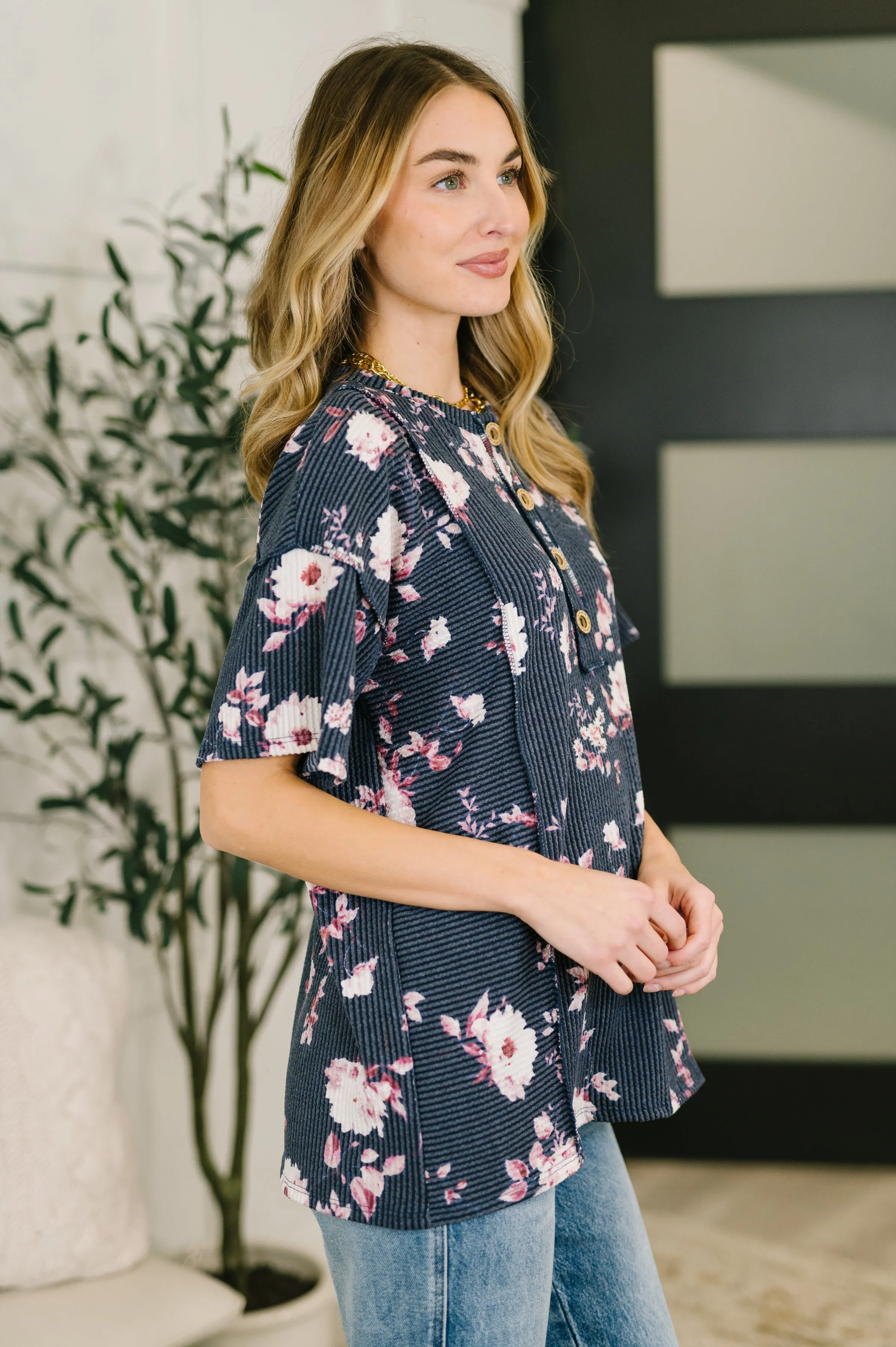 Really Simple Floral Henley Top- 3/3/2026 NEW sold by Roxie’s Picks product image thumbnail 4