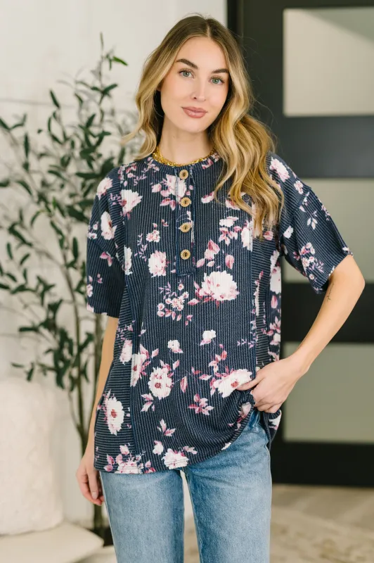 Really Simple Floral Henley Top- 3/3/2026 NEW made by Roxie’s Picks