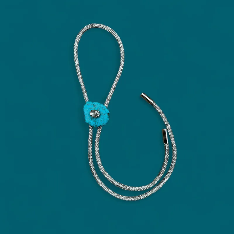 Turquoise Crystal Bolo Tie sold by Zandria
