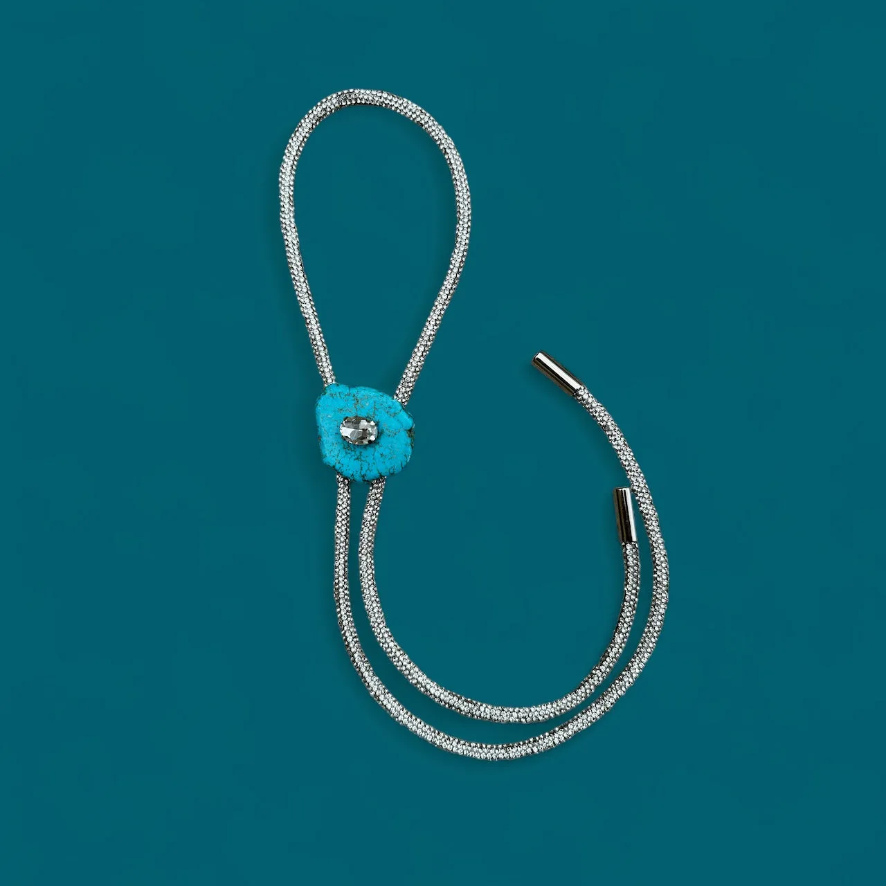 Turquoise Crystal Bolo Tie sold by Zandria