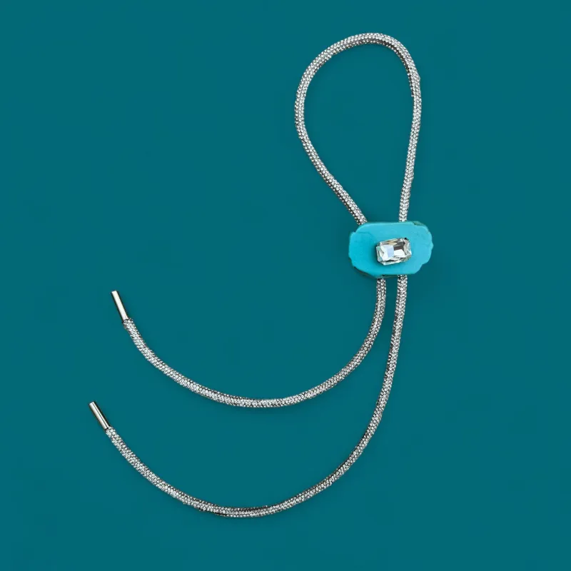 Turquoise Crystal Bolo Tie sold by Zandria