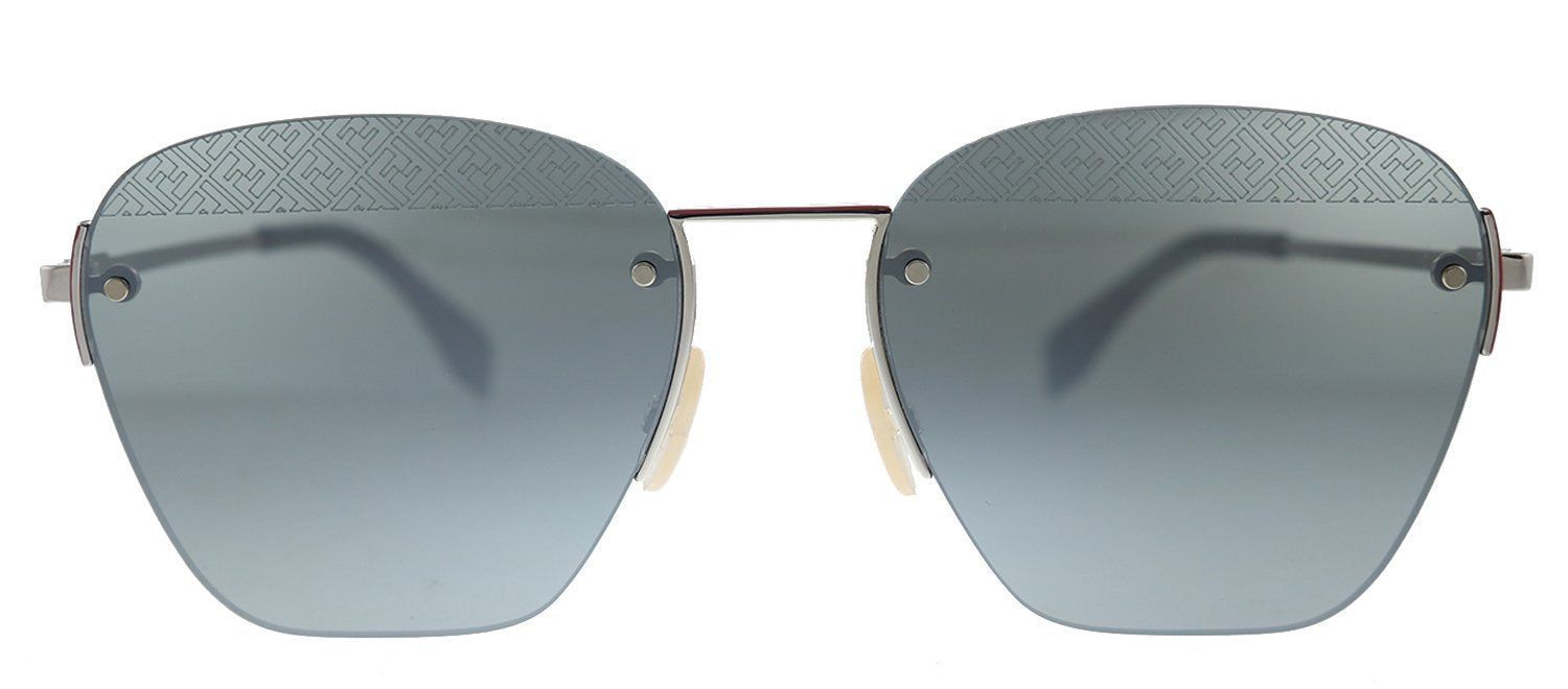 Fendi Men F is Fendi FF M0057/S 010 Square Metal Palladium Sunglasses with Silver Mirror Lens sold by Gaffos