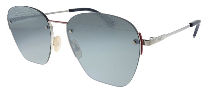 Fendi Men F is Fendi FF M0057/S 010 Square Metal Palladium Sunglasses with Silver Mirror Lens sold by Gaffos
