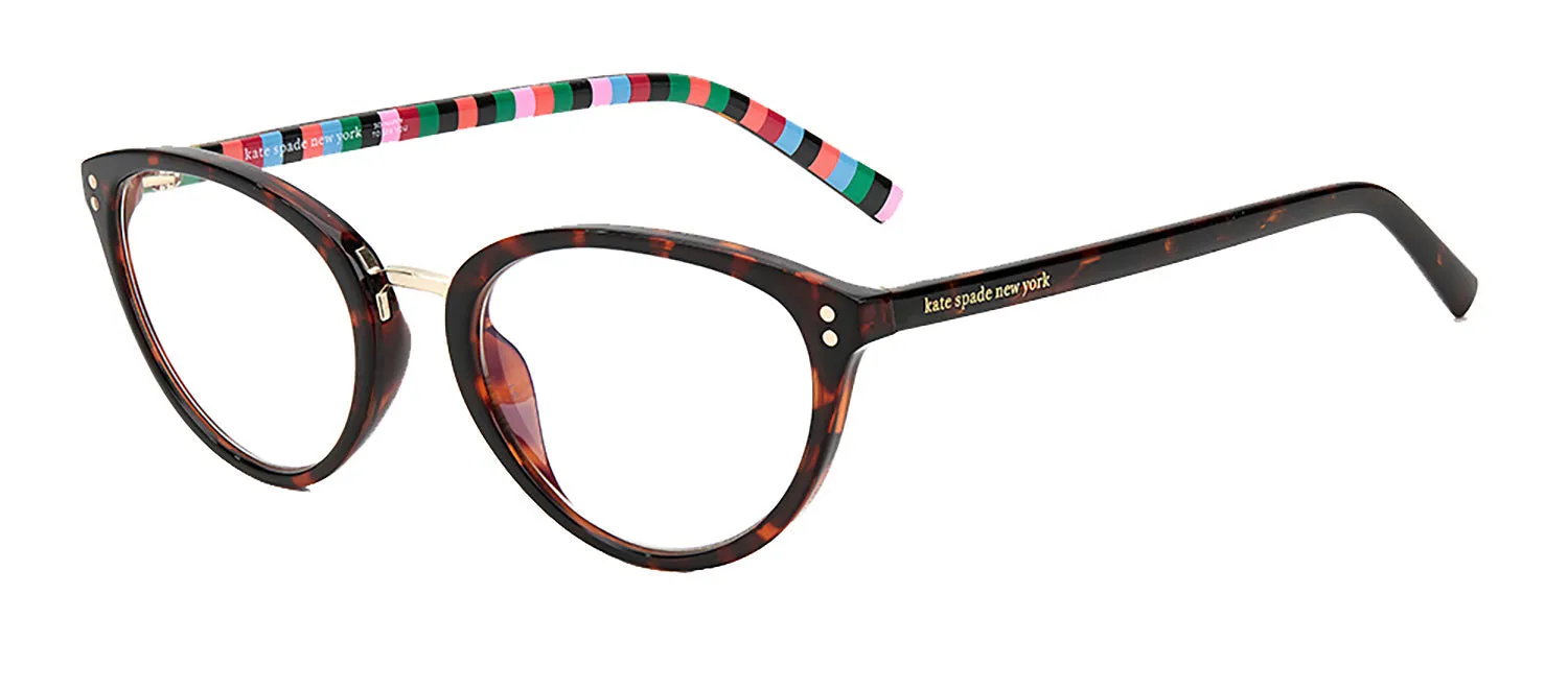 Kate Spade KS Emilia 086 Oval Plastic Havana Readers with Clear Blue Block Lens sold by Gaffos product image thumbnail 2