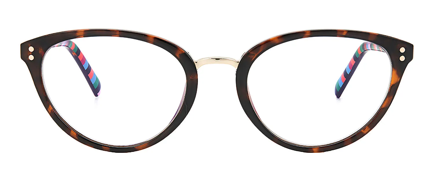 Kate Spade KS Emilia 086 Oval Plastic Havana Readers with Clear Blue Block Lens sold by Gaffos