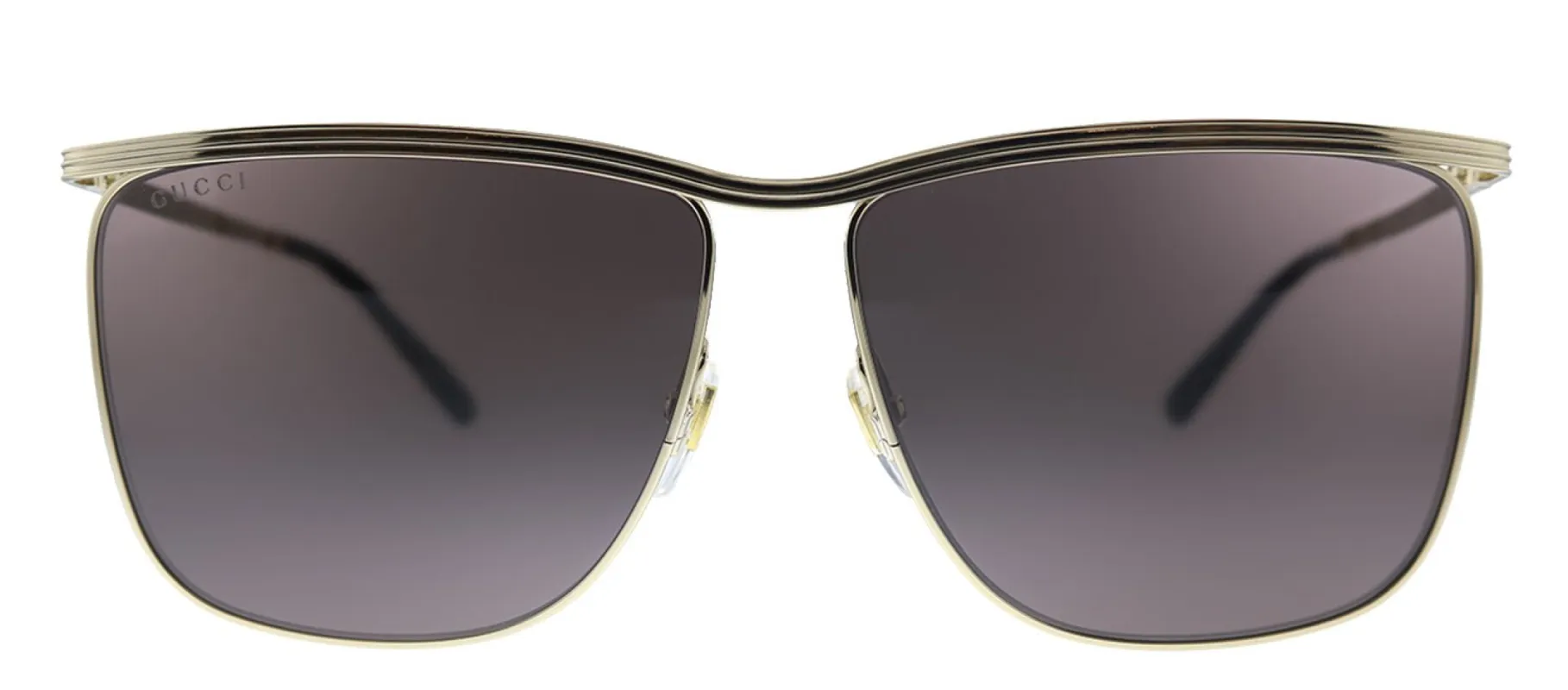 Gucci GG 0821S 001 Square Metal Gold Sunglasses with Grey Lens sold by Gaffos