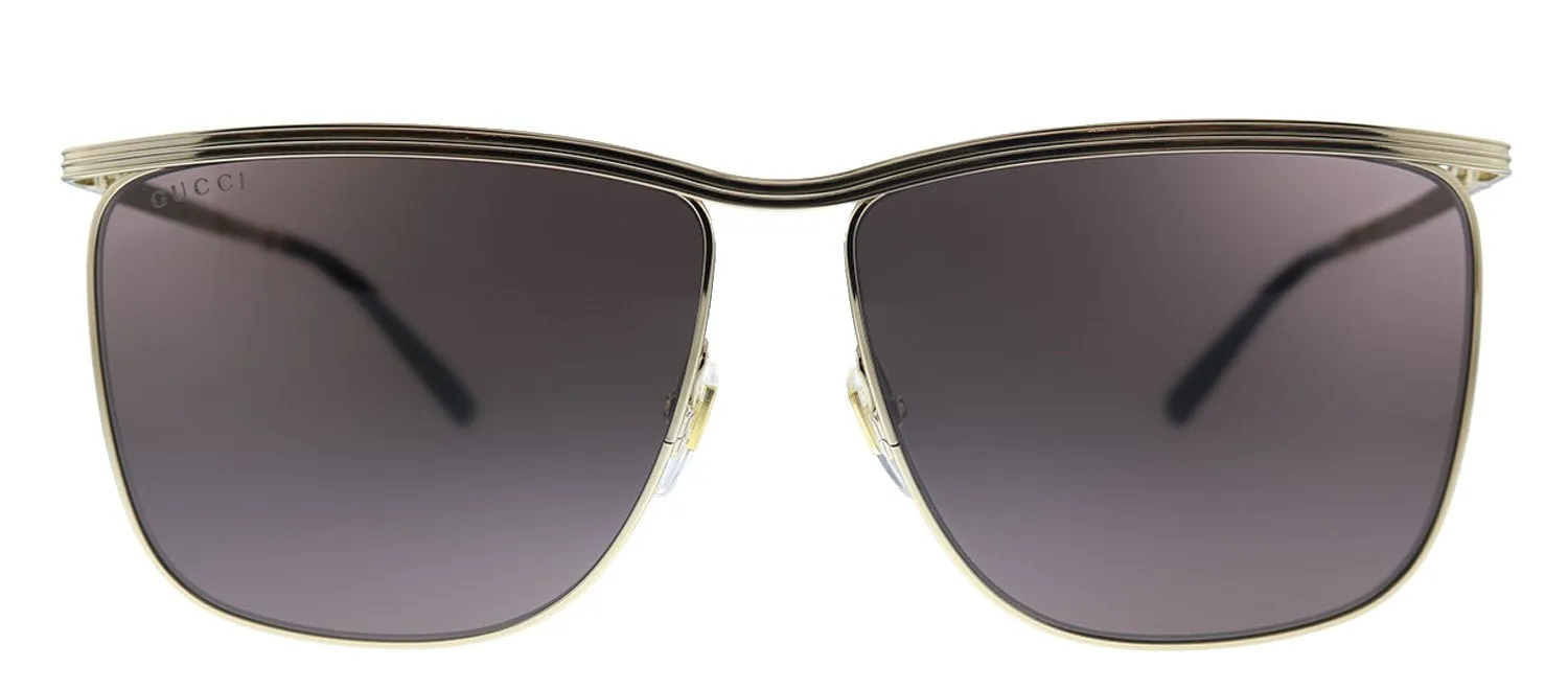 Gucci GG 0821S 001 Square Metal Gold Sunglasses with Grey Lens sold by Gaffos