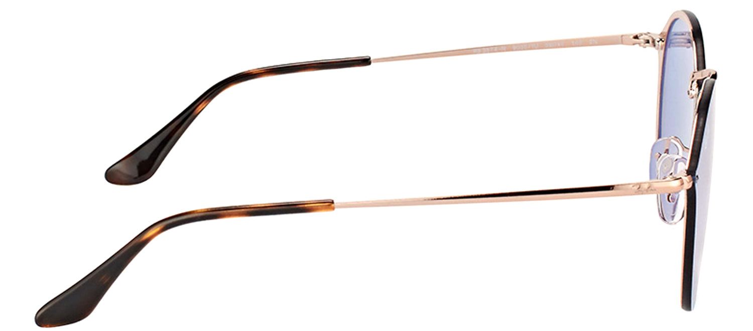 Ray-Ban RB 3574N 90351U Round Metal Brown Sunglasses with Dark Violet Silver Mirror Lens sold by Gaffos product image thumbnail 3