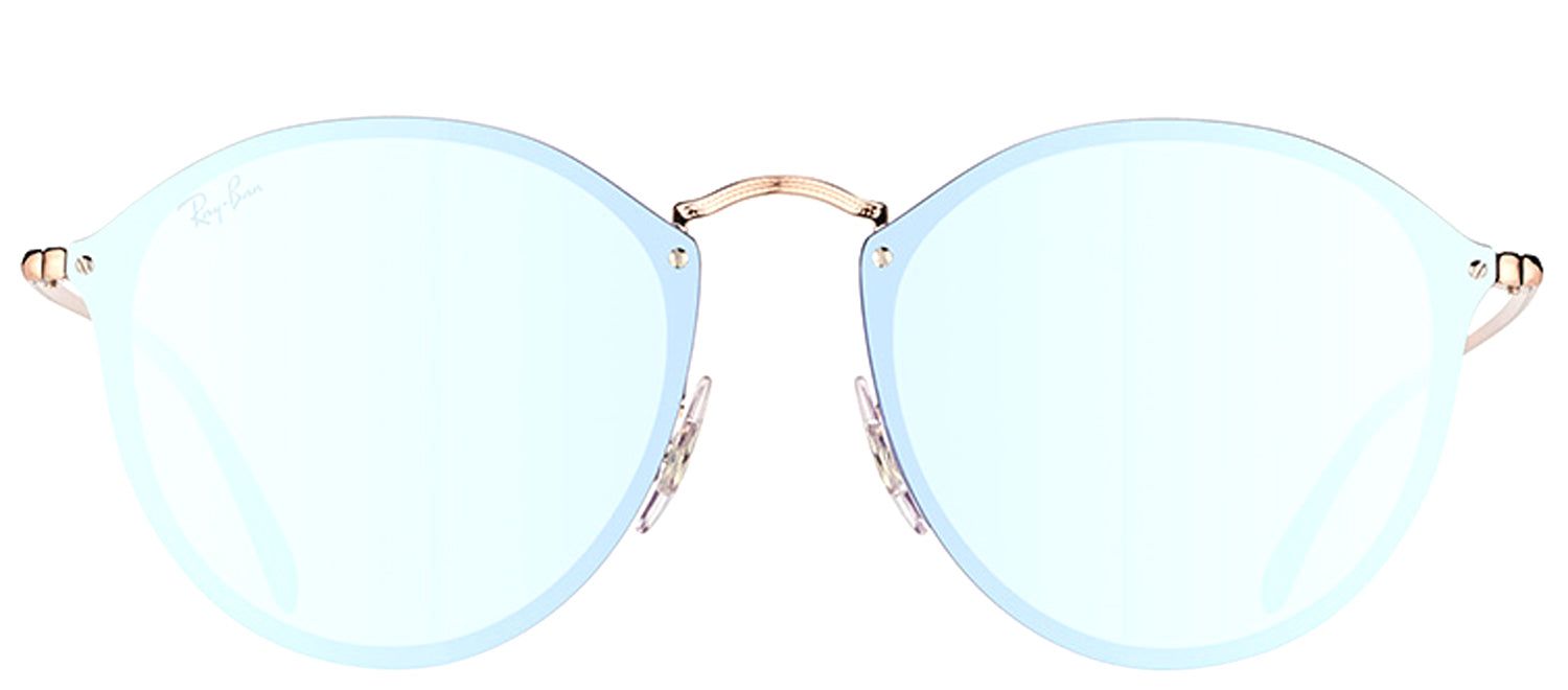 Ray-Ban RB 3574N 90351U Round Metal Brown Sunglasses with Dark Violet Silver Mirror Lens sold by Gaffos