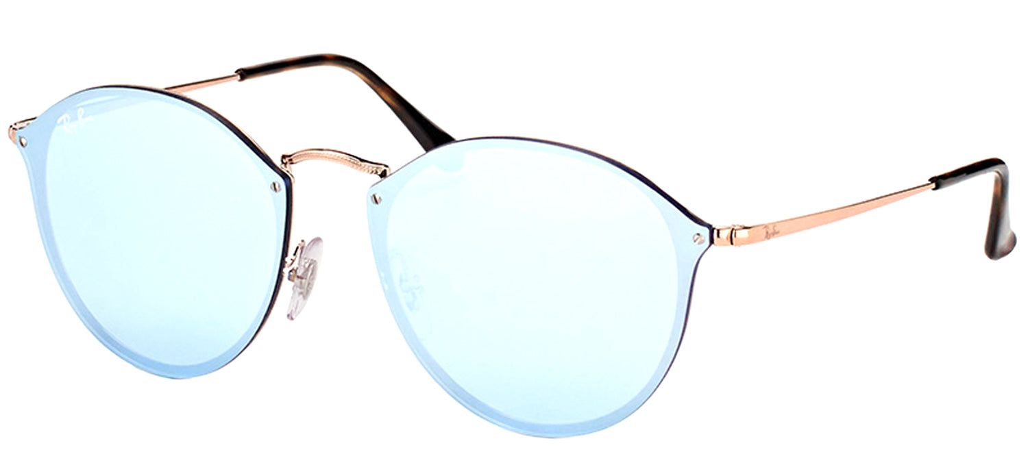 Ray-Ban RB 3574N 90351U Round Metal Brown Sunglasses with Dark Violet Silver Mirror Lens sold by Gaffos product image thumbnail 2