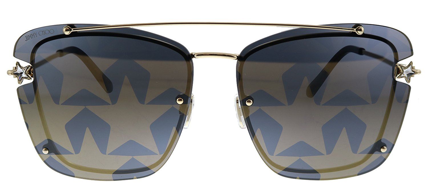 Jimmy Choo JC AMBRA/S J5G 7Y Rectangle Metal Gold Sunglasses with Gold Lens sold by Gaffos