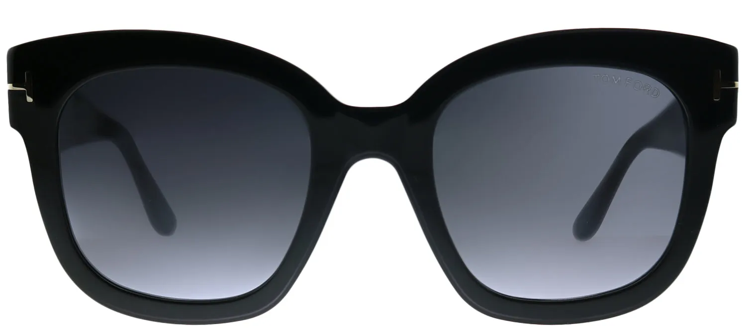 Tom Ford Beatrix-02 TF 613 01C Square Plastic Black Sunglasses with Grey Gradient Lens sold by Gaffos