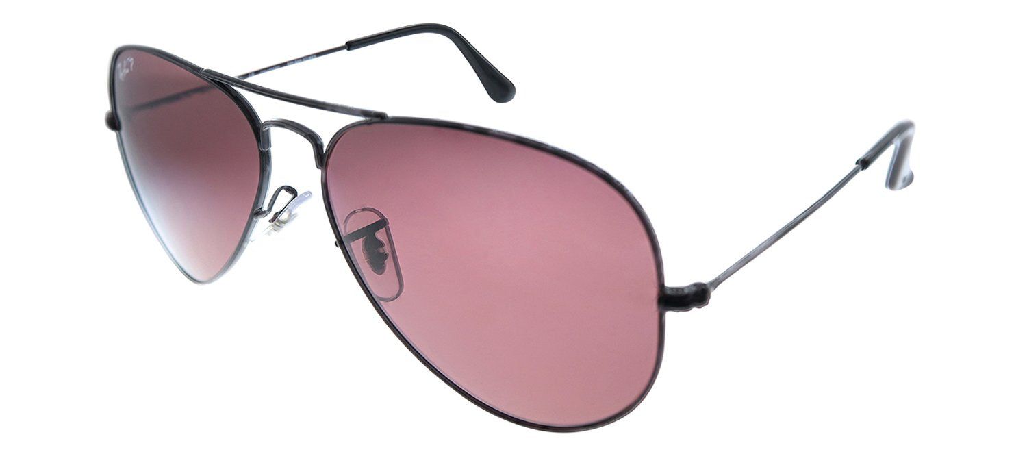 Ray-Ban RB 3025 002/AF Aviator Metal Black Sunglasses with Purple Crystal Polar Lens sold by Gaffos product image thumbnail 2