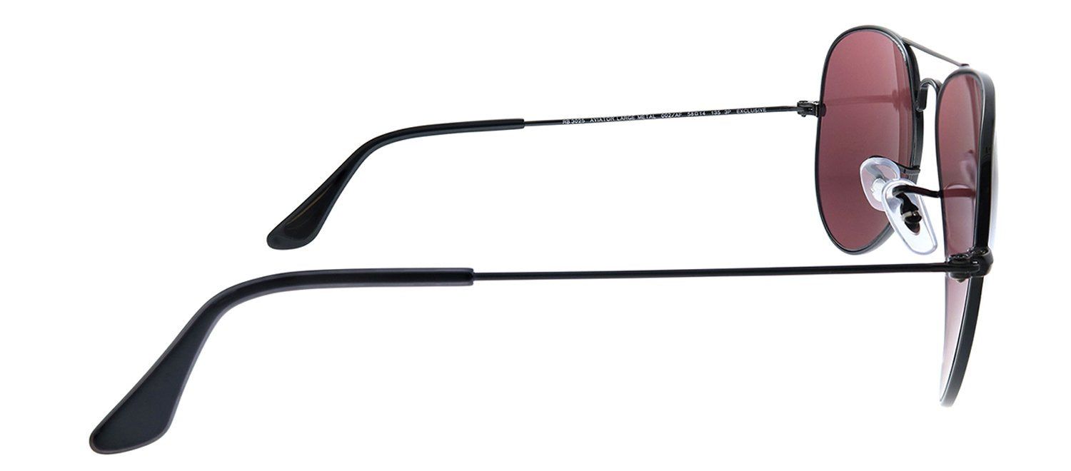Ray-Ban RB 3025 002/AF Aviator Metal Black Sunglasses with Purple Crystal Polar Lens sold by Gaffos product image thumbnail 3