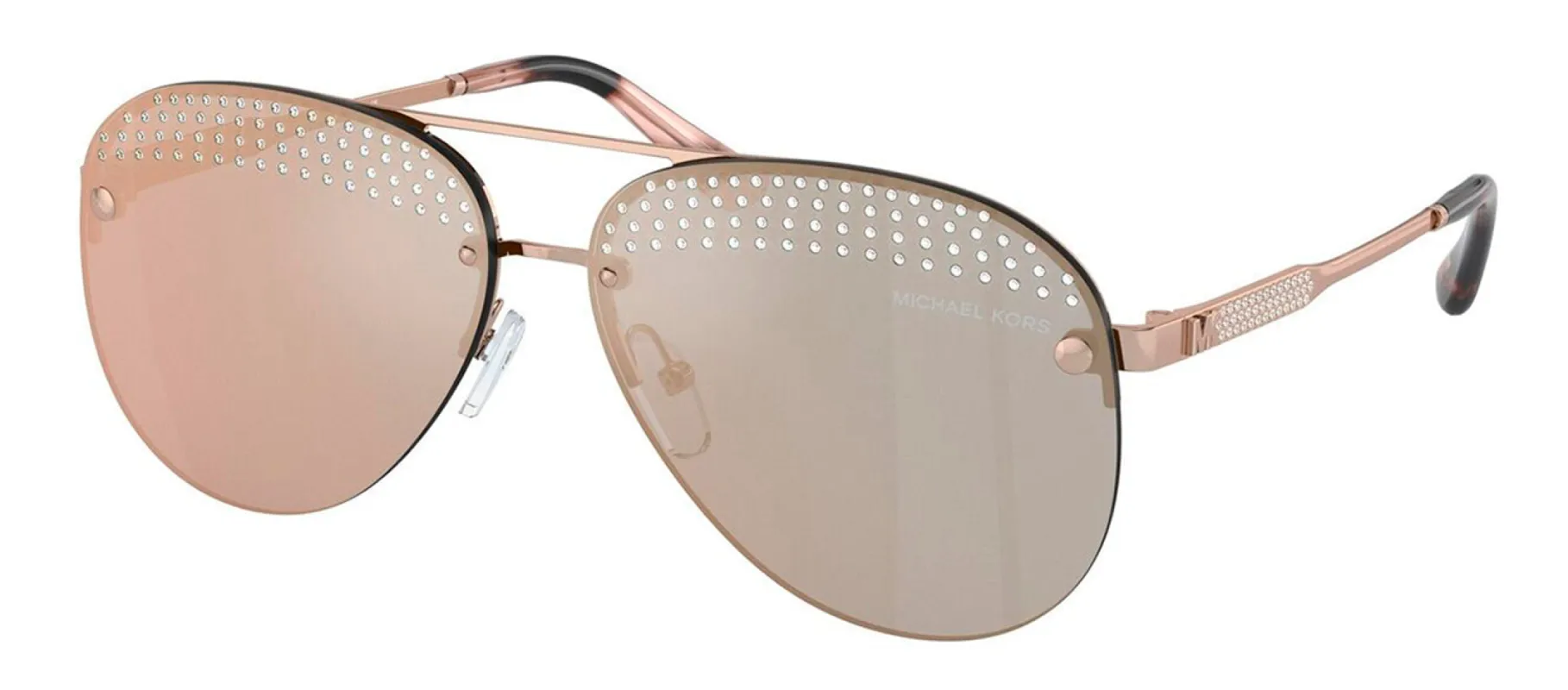Michael Kors MK 1135B 11084Z Aviator Metal Gold Sunglasses with Rose Mirror Lens sold by Gaffos