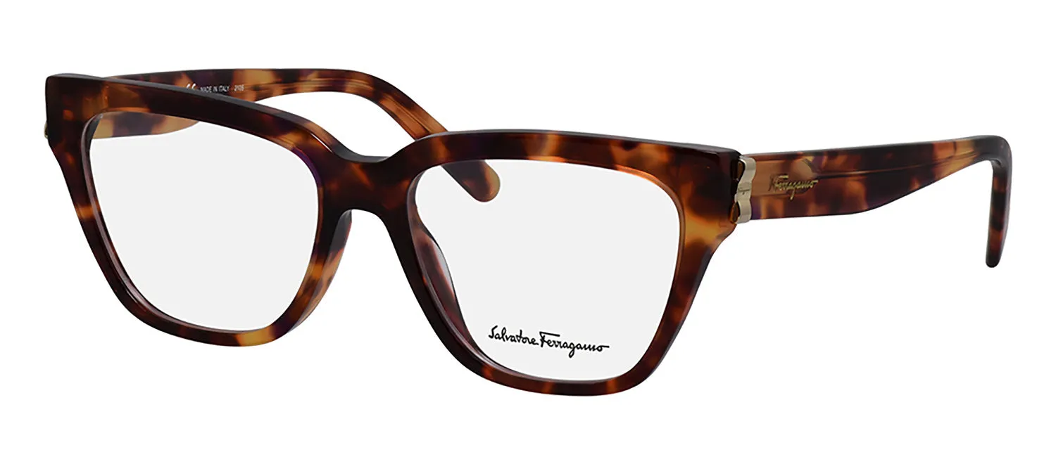 Salvatore Ferragamo SF 2893 214 Rectangle Plastic Tortoise Eyeglasses with Logo Stamped Demo Lenses sold by Gaffos product image thumbnail 2