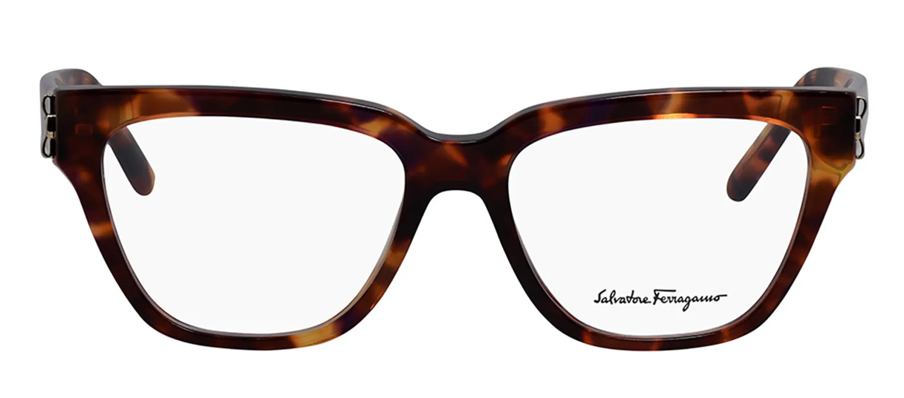 Salvatore Ferragamo SF 2893 214 Rectangle Plastic Tortoise Eyeglasses with Logo Stamped Demo Lenses made by Salvatore Ferragamo