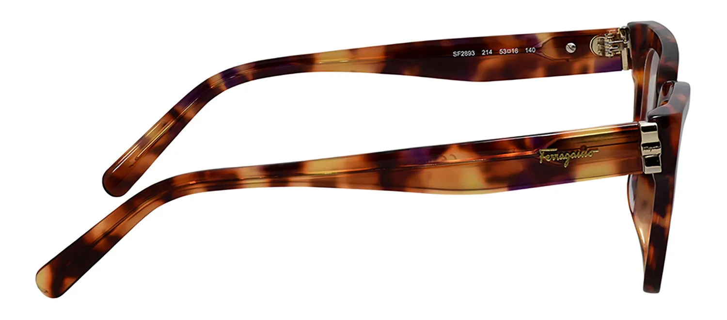 Salvatore Ferragamo SF 2893 214 Rectangle Plastic Tortoise Eyeglasses with Logo Stamped Demo Lenses sold by Gaffos product image thumbnail 3