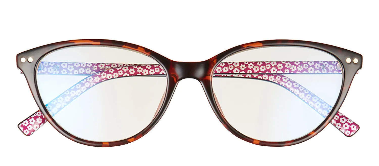 Kate Spade KS Roanne/BB 086 Cat-Eye Plastic Havana Reading Glasses with Clear Blue Block Lens sold by Gaffos