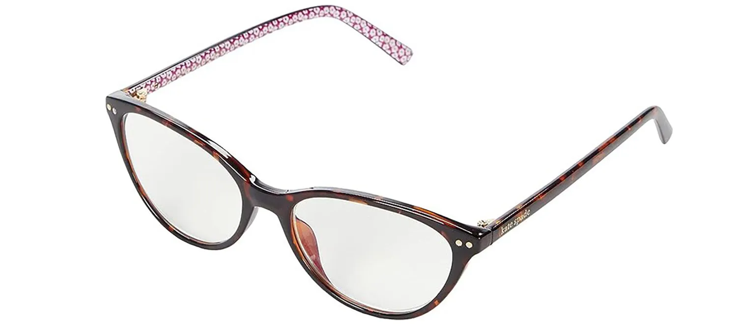 Kate Spade KS Roanne/BB 086 Cat-Eye Plastic Havana Reading Glasses with Clear Blue Block Lens sold by Gaffos product image thumbnail 2