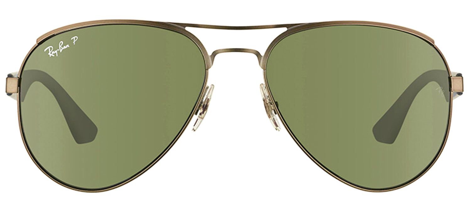 Ray-Ban RB 3523 029/9A Aviator Metal Ruthenium/ Gunmetal Sunglasses with Green Polarized Lens sold by Gaffos