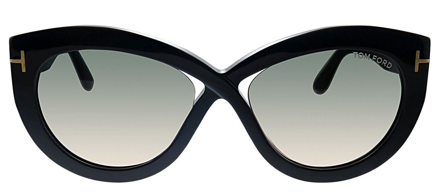 Tom Ford TF 577F 01B Butterfly Plastic Black Sunglasses with Grey Gradient Lens sold by Gaffos