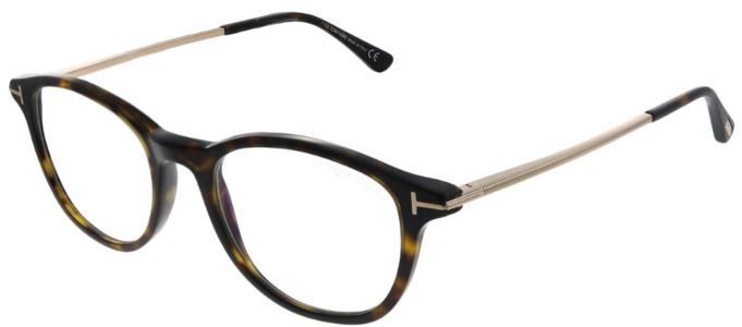 Tom Ford FT 5553-B 052 Round Plastic Tortoise/ Havana Eyeglasses with Blue Block Lenses sold by Gaffos