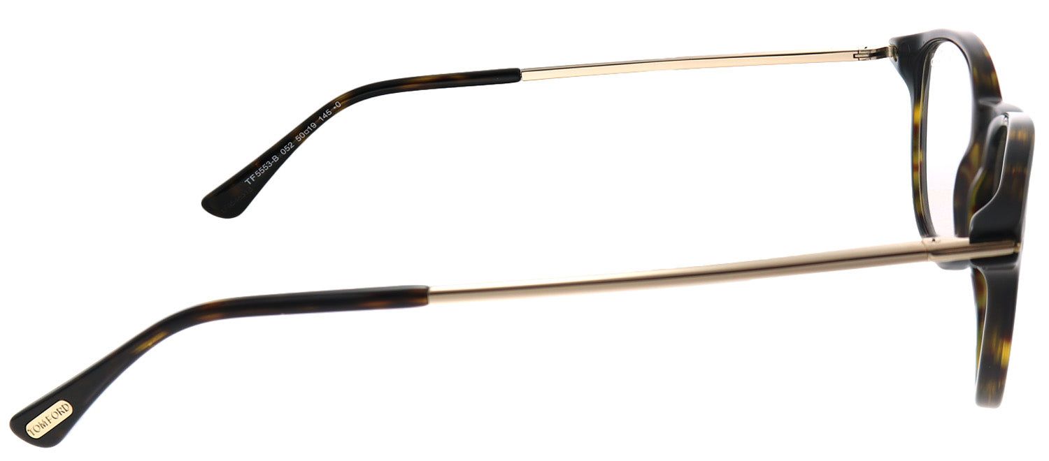 Tom Ford FT 5553-B 052 Round Plastic Tortoise/ Havana Eyeglasses with Blue Block Lenses sold by Gaffos product image thumbnail 3