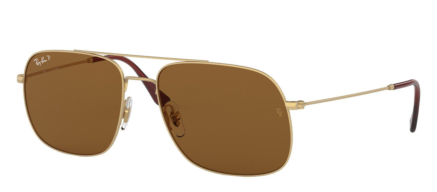 Ray-Ban RB 3595 901383 Square Metal Gold Sunglasses with Brown Polarized Lens sold by Gaffos product image thumbnail 2
