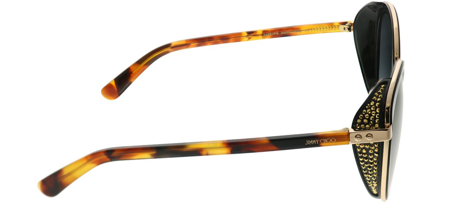 Jimmy Choo JC Gabby 2M2 FQ Round Metal Black Sunglasses with Gold Lens sold by Gaffos product image thumbnail 3