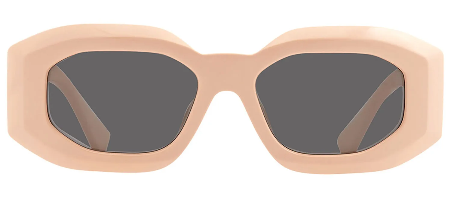 Versace VE 4425U 536387 Irregular Plastic Pink Sunglasses with Dark Grey Solid Color Lens sold by Gaffos product image thumbnail 2